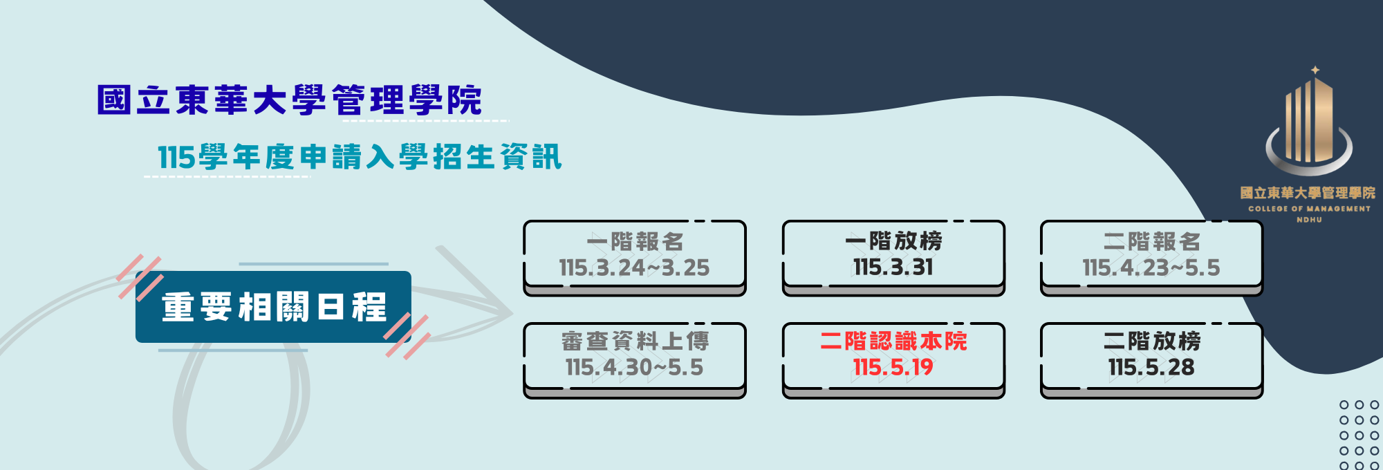 申請入學招生日程